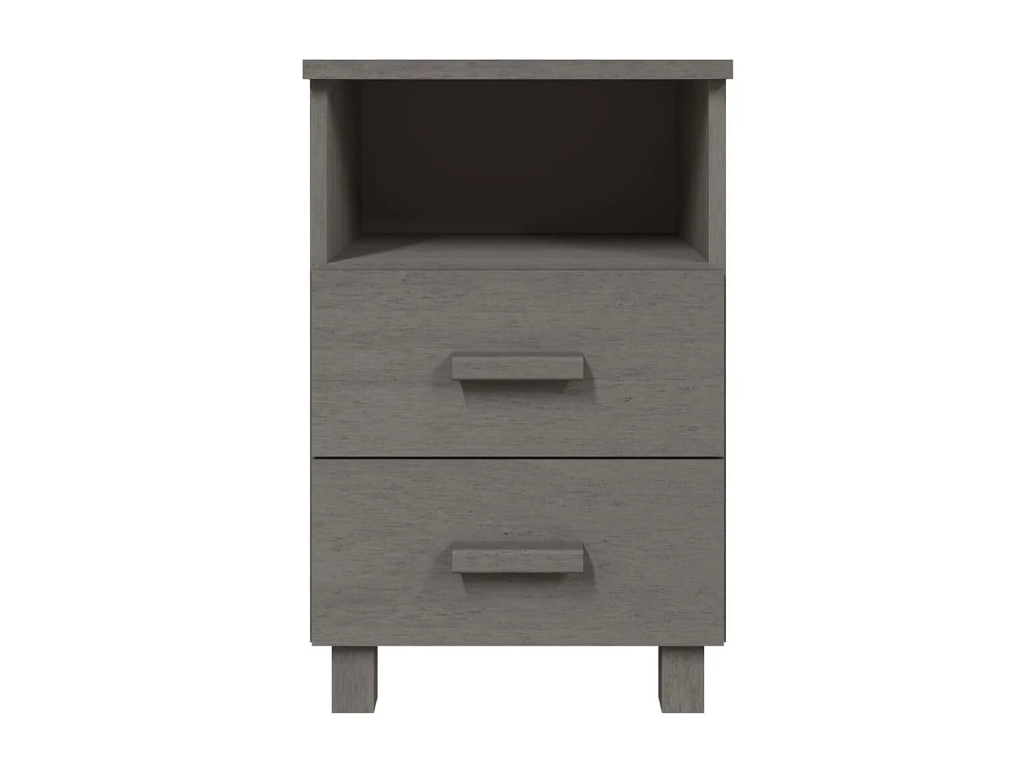 Nachttisch-Beistelltisch HAMAR Hellgrau 40x35x62 cm Massivholz Kiefer SHL71696