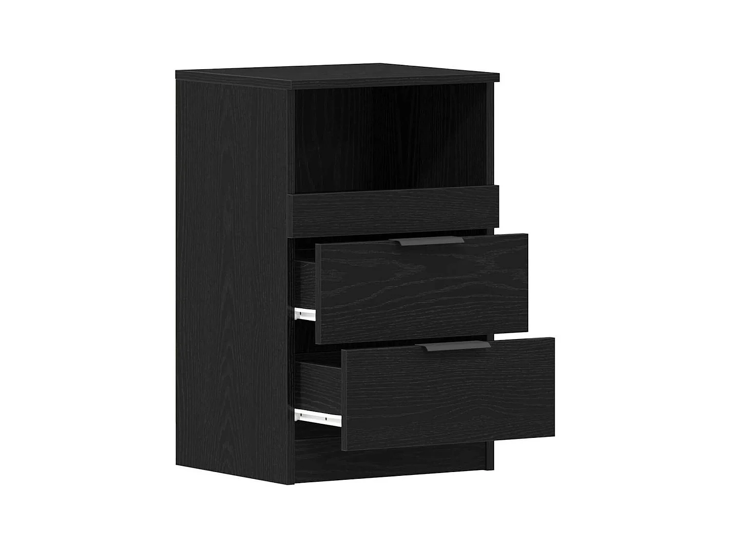 Mesita de Noche | Armario de Noche 2 uds con cajón Roble negro 40x35x65 cm