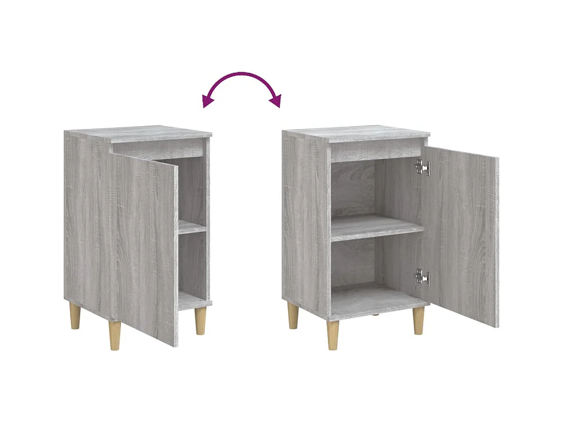 Mesita de noche | Mesilla de noche madera contrachapada gris Sonoma 40x35x70 cm