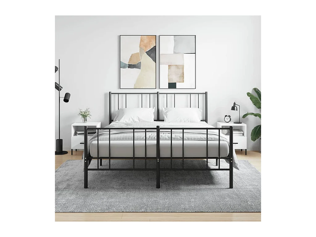 Mesitas de noche | Mesilla de noche 2 uds madera ingeniería blanco 40x35x47,5 cm