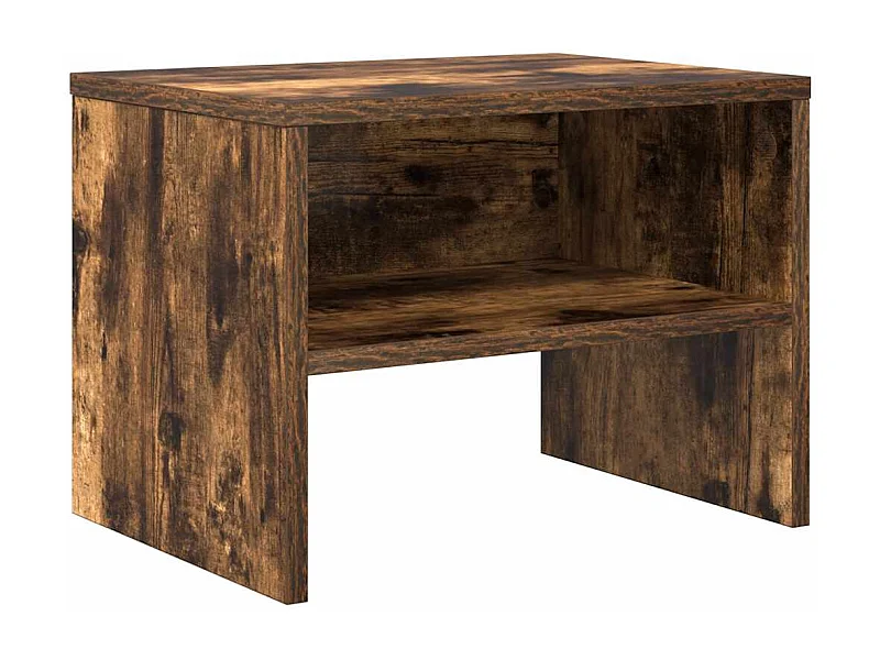 Mesita de noche | Mesilla de noche madera contrachapada roble ahumado 40x30x30 cm