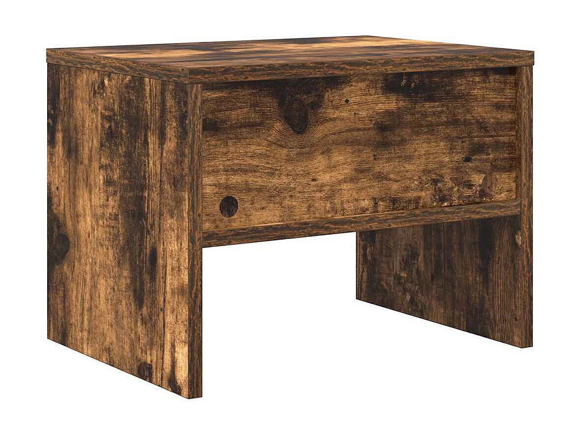 Mesita de noche | Mesilla de noche madera contrachapada roble ahumado 40x30x30 cm