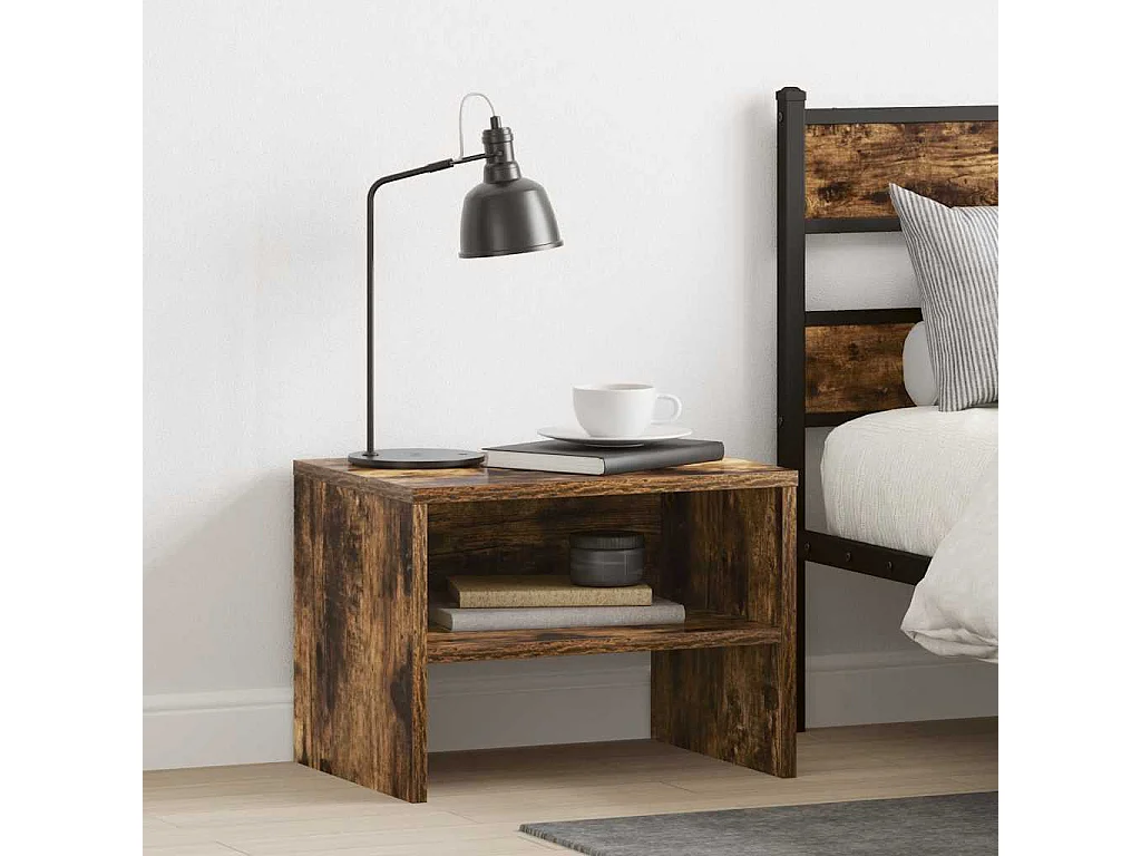 Nachttisch-Beistelltisch Räuchereiche 40x30x30 cm Holzwerkstoff SHL62216
