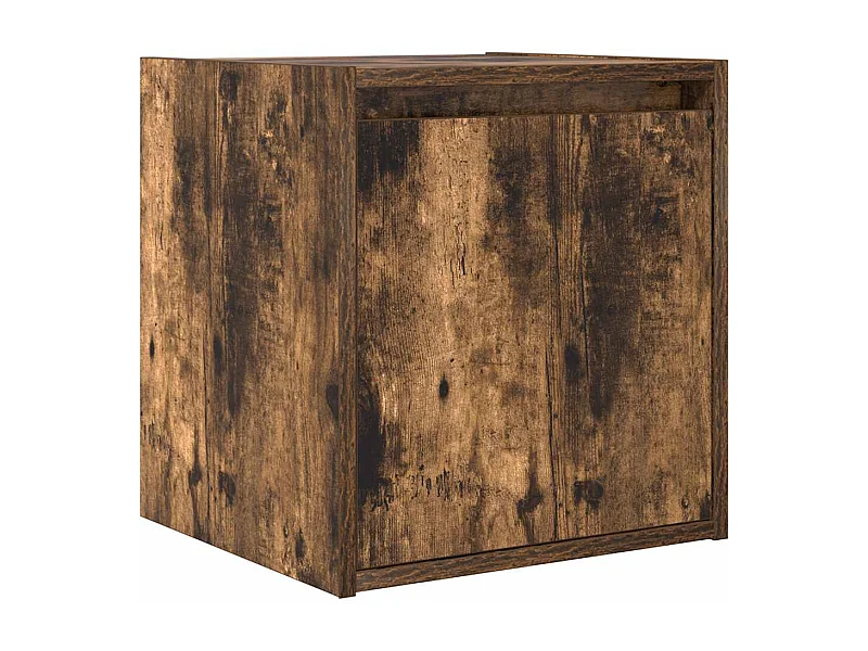 Mesilla de noche | Mesita de noche de pared roble ahumado 38x34x40 cm