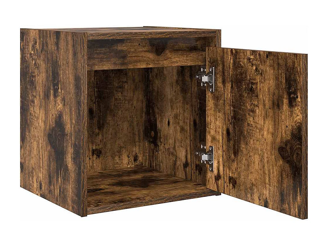 Mesilla de noche | Mesita de noche de pared roble ahumado 38x34x40 cm