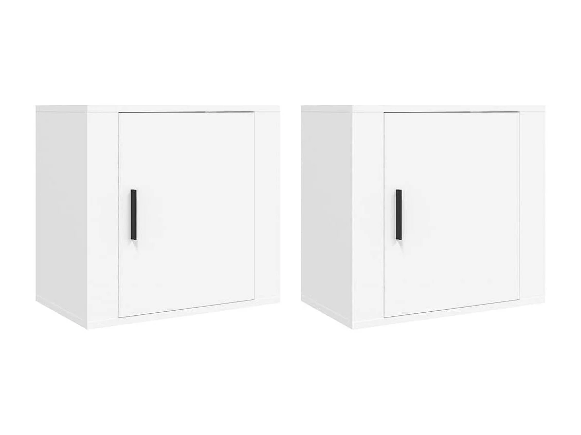 Nachttisch hängend 2er Set | Wand-Nachttische Weiß 50x30x47 cm SHL85156