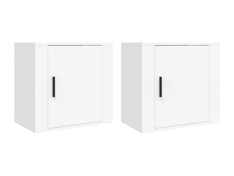 Nachttisch hängend 2er Set | Wand-Nachttische Weiß 50x30x47 cm SHL85156