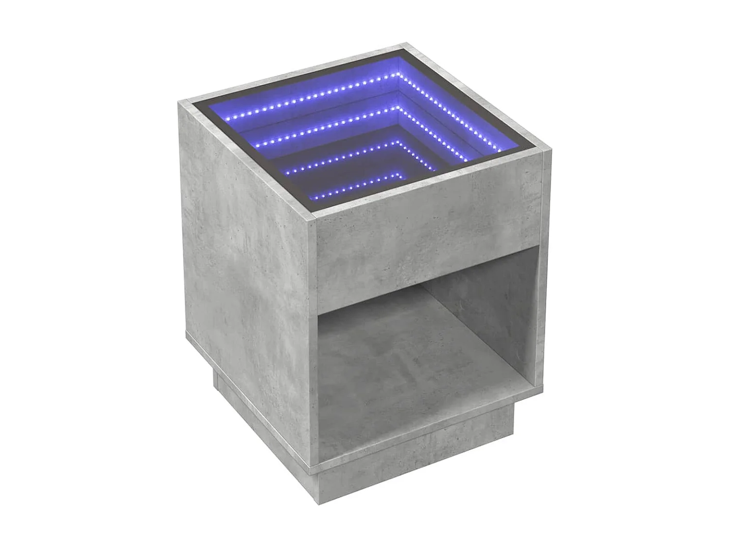 Nachttisch-Beistelltisch mit Infinity-LED Betongrau 40x40x50 cm SHL4399
