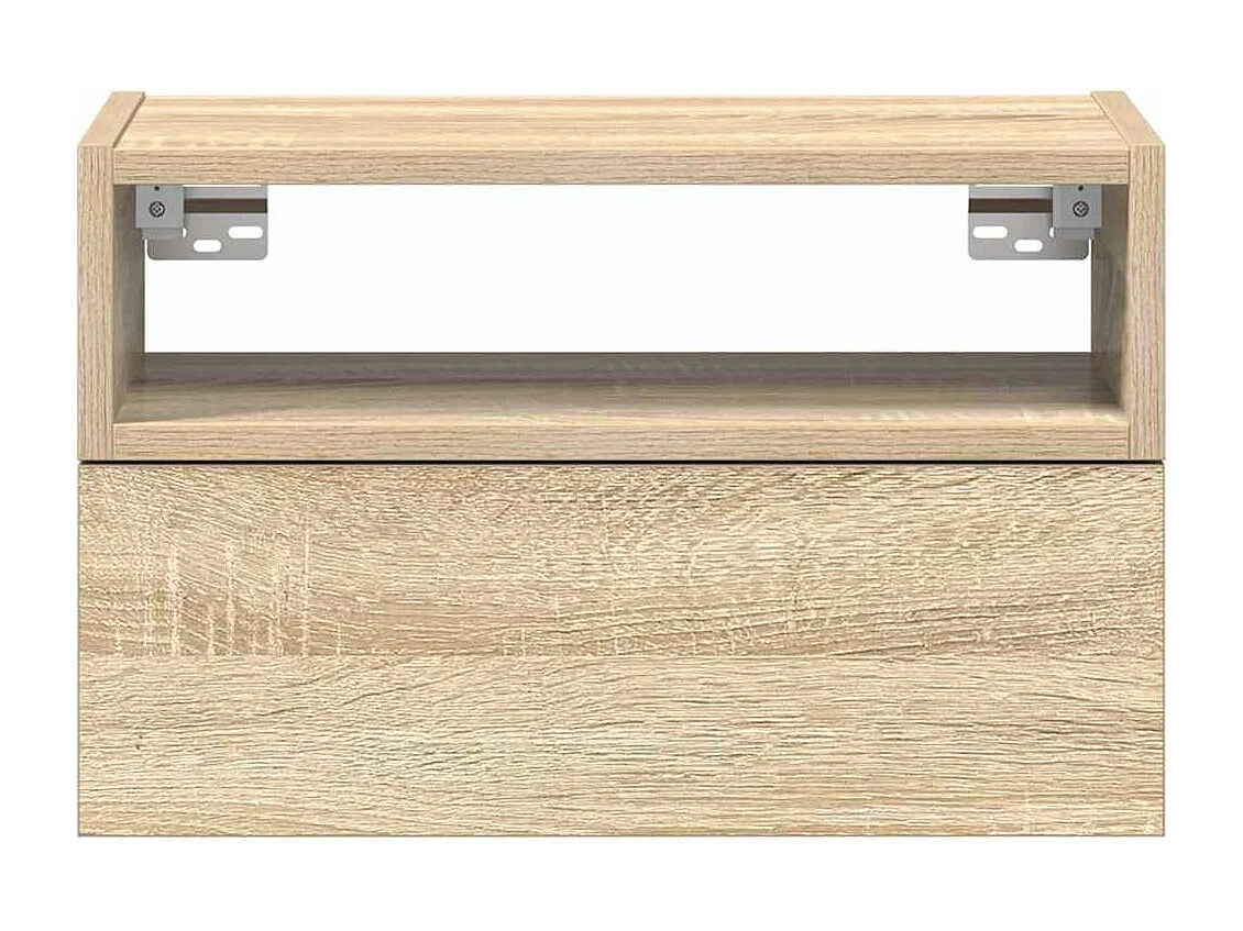 Nachttisch hängend 2er Set | Wand-Nachttische Sonoma-Eiche 45x26x28,5 cm SHL47027