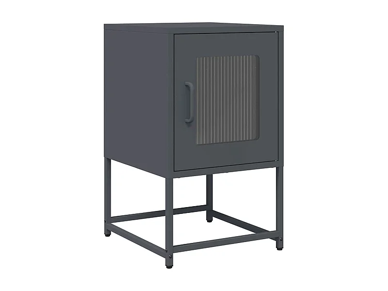 Table de chevet Étroite-Table d'appoint anthracite 36x39x60,5 cm acier laminé à froid