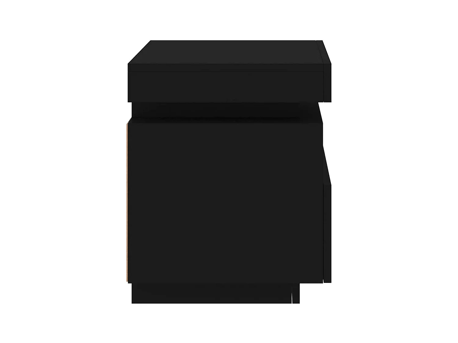 Mesita de noche | Mesilla de noche con luces LED negra 40x39x48,5 cm