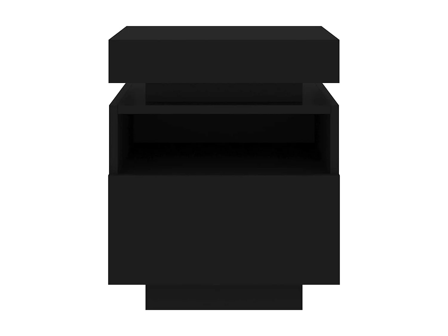 Nachttisch-Beistelltisch-Nachtschrank mit LED-Leuchten Schwarz 40x39x48,5 cm SHL18463