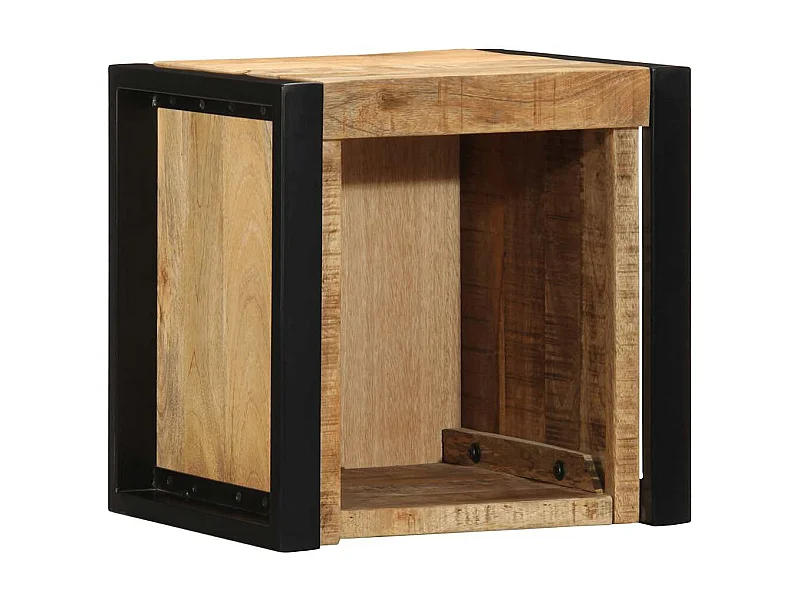 Mesitas de noche | Mesilla de noche 2 piezas 40x35x40cm madera maciza rugosa mango