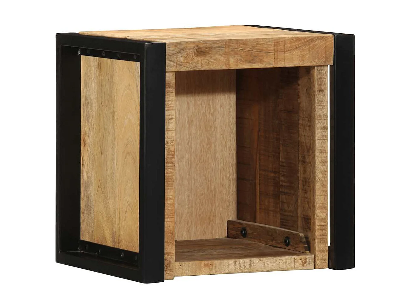 Mesitas de noche | Mesilla de noche 2 piezas 40x35x40cm madera maciza rugosa mango