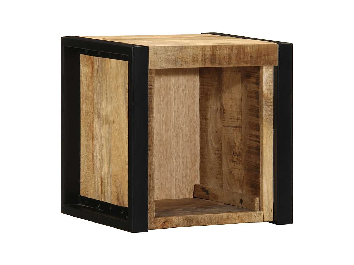 Mesitas de noche | Mesilla de noche 2 piezas 40x35x40cm madera maciza rugosa mango