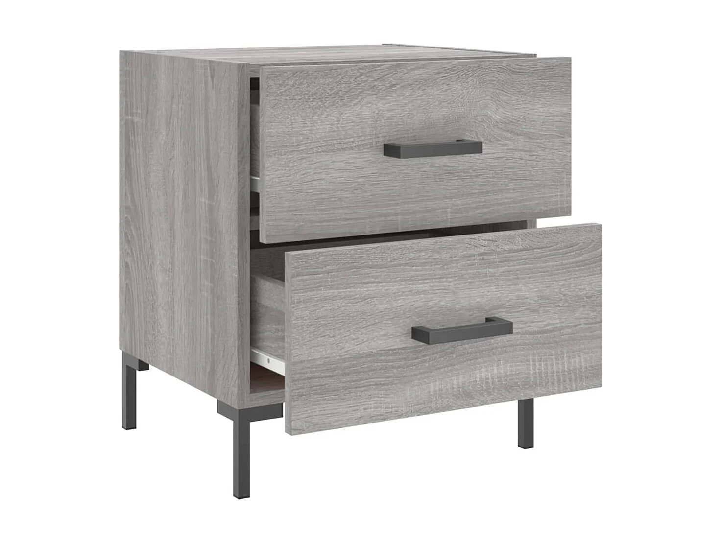 Mesitas de noche | Mesilla de noche 2 uds madera ingeniería gris Sonoma 40x35x47,5 cm