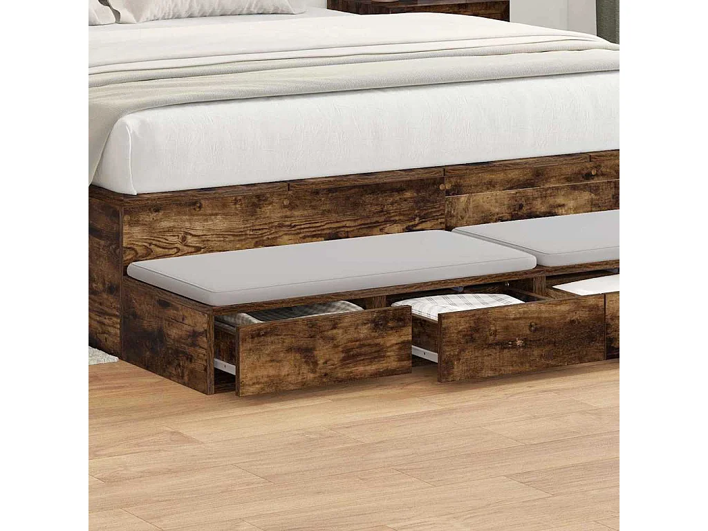 Cassetti per letto Rovere fumé 135x36.5x16.5 cm SHL3133