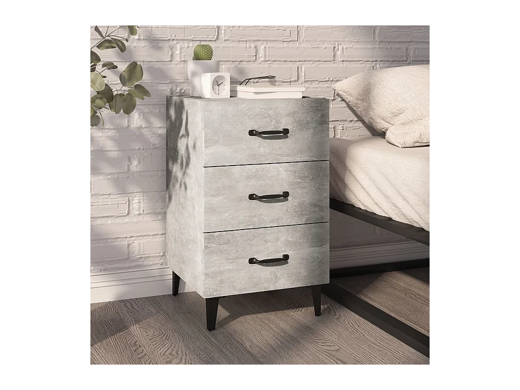 Table de chevet-Petite Table d'appoint-Table de nuit gris béton 40x40x66 cm bois d'ingénierie