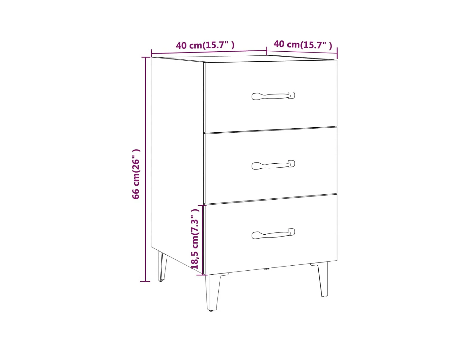 Table de chevet-Petite Table d'appoint-Table de nuit gris béton 40x40x66 cm bois d'ingénierie