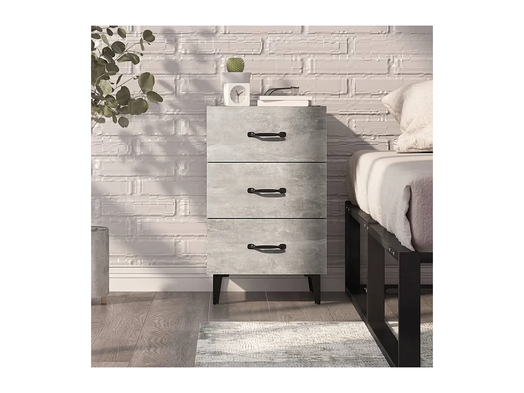 Table de chevet-Petite Table d'appoint-Table de nuit gris béton 40x40x66 cm bois d'ingénierie