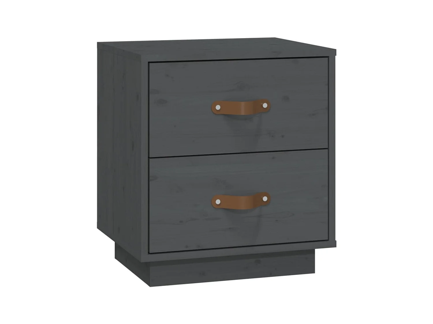 Mesita de noche | Mesilla de noche madera maciza de pino gris 40x34x45 cm