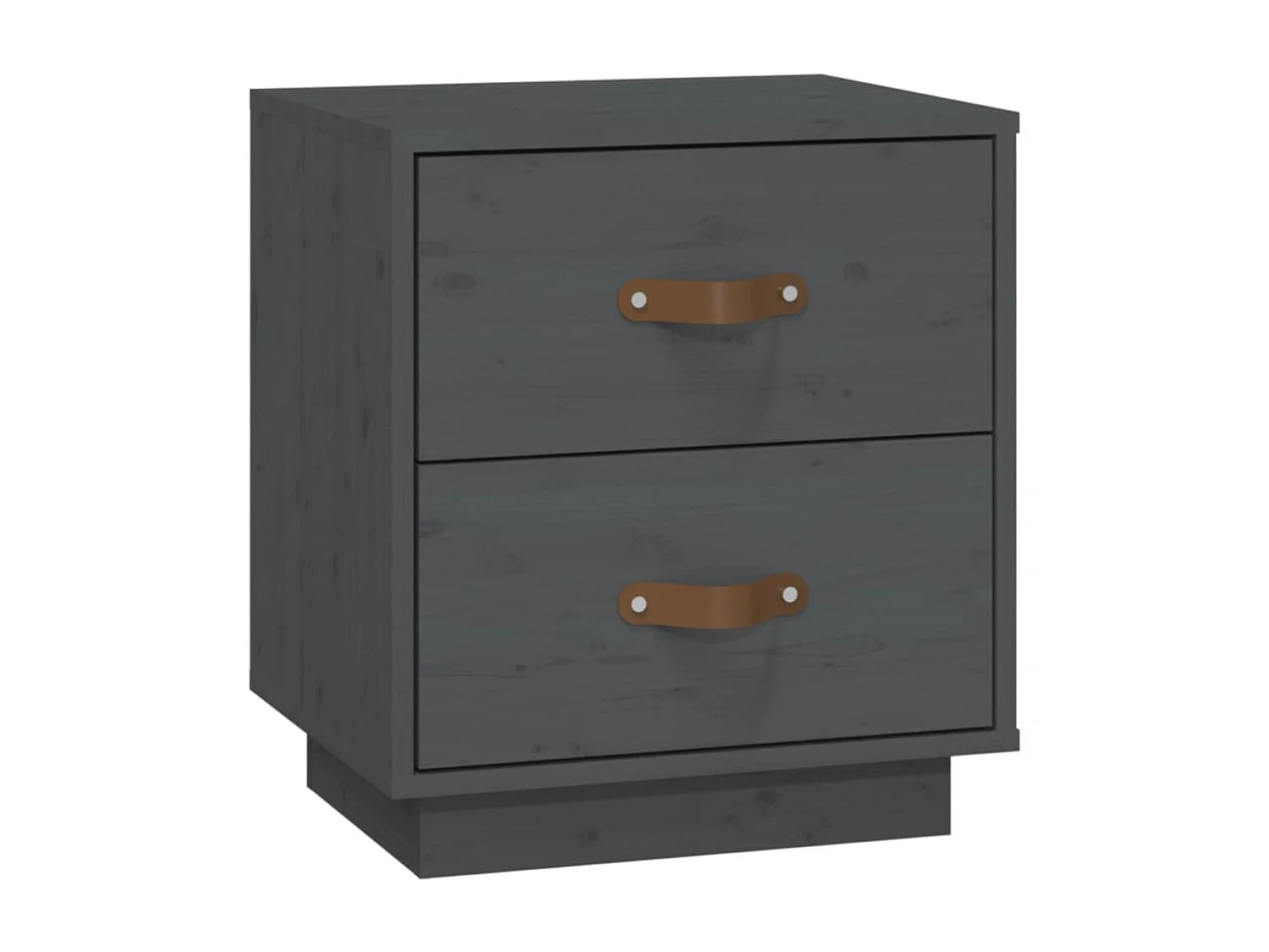 Nachttisch-Beistelltisch Grau 40x34x45 cm Massivholz Kiefer SHL55805