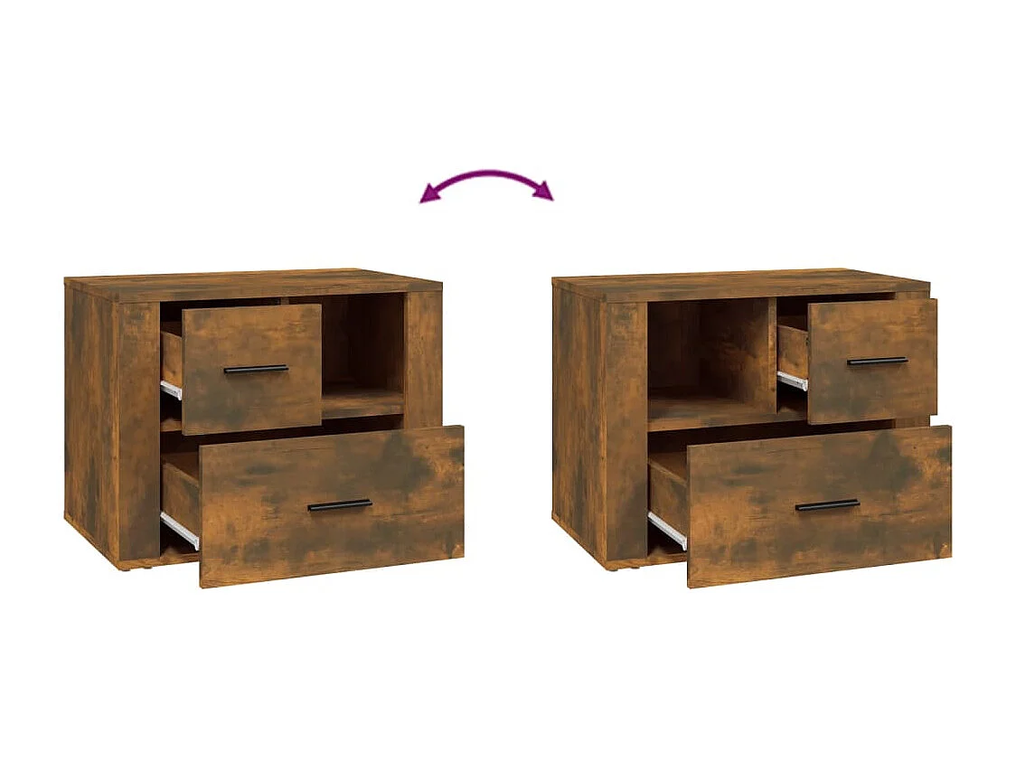 Nachttisch-Beistelltisch Räuchereiche 60x36x45 cm Holzwerkstoff SHL85526