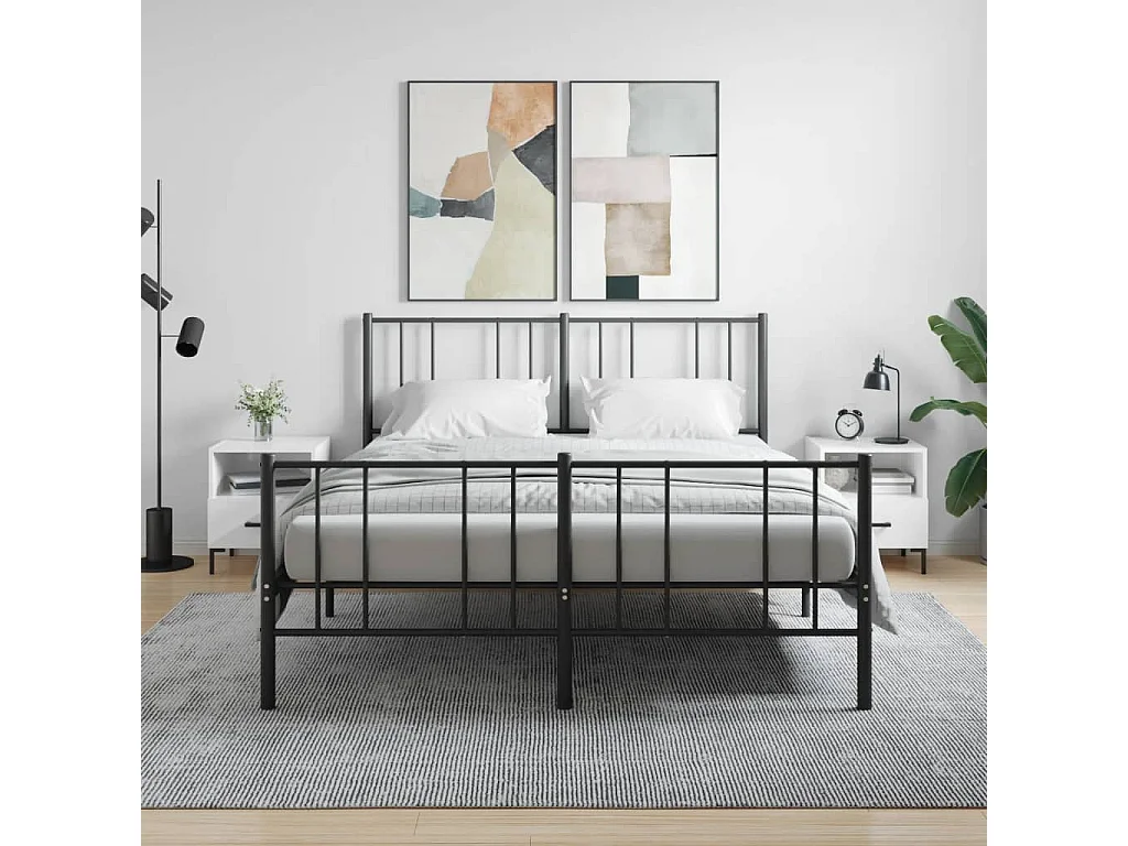 Nachttisch 2er Set-Beistelltisch-Nachttischkommode Hochglanz-Weiß 40x35x47,5 cm Holzwerkstoff SHL47486