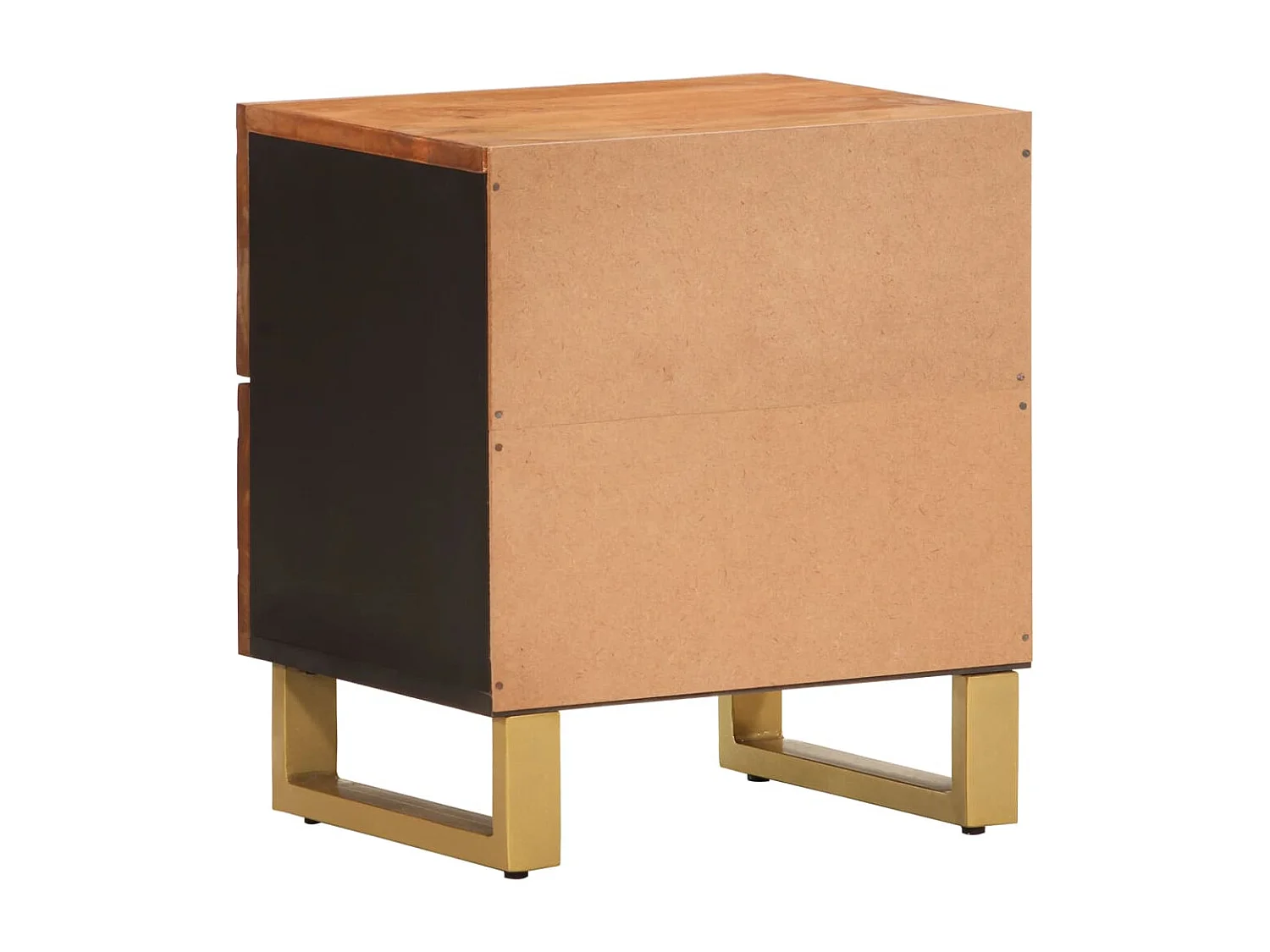 Nachttisch-Beistelltisch Braun und Schwarz Massivholz Mango SHL83802