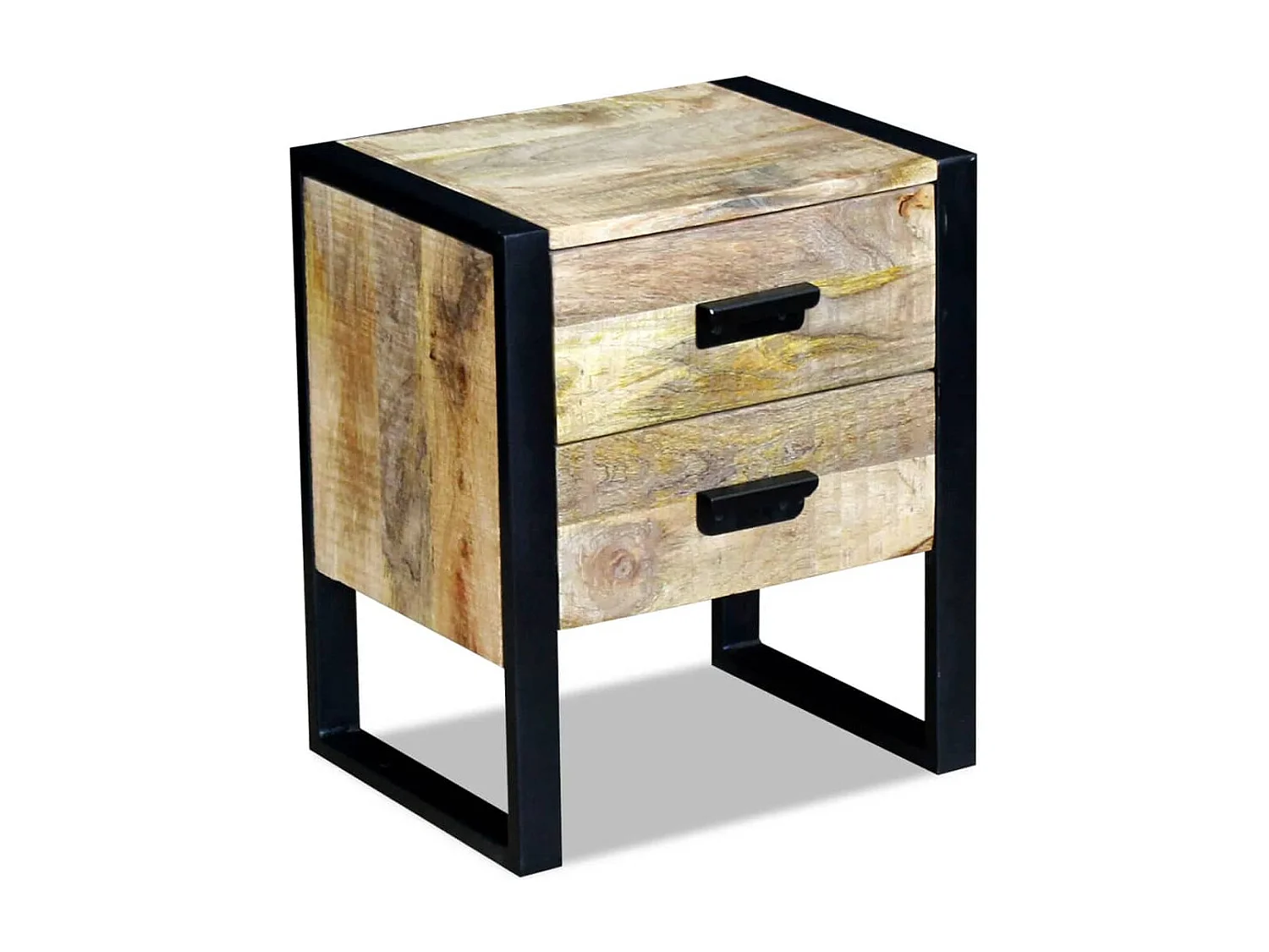 Nachttisch-Beistelltisch mit 2 Schubladen Mango Holz 43x33x51 cm SHL22568