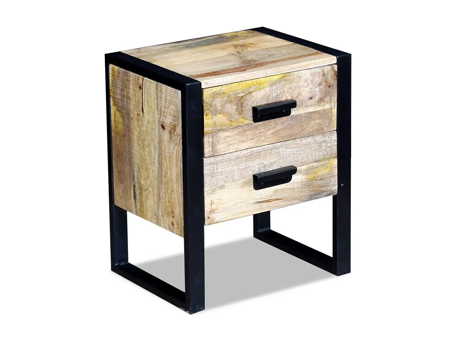 Nachttisch-Beistelltisch mit 2 Schubladen Mango Holz 43x33x51 cm SHL22568