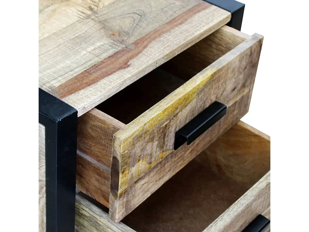 Nachttisch-Beistelltisch mit 2 Schubladen Mango Holz 43x33x51 cm SHL22568