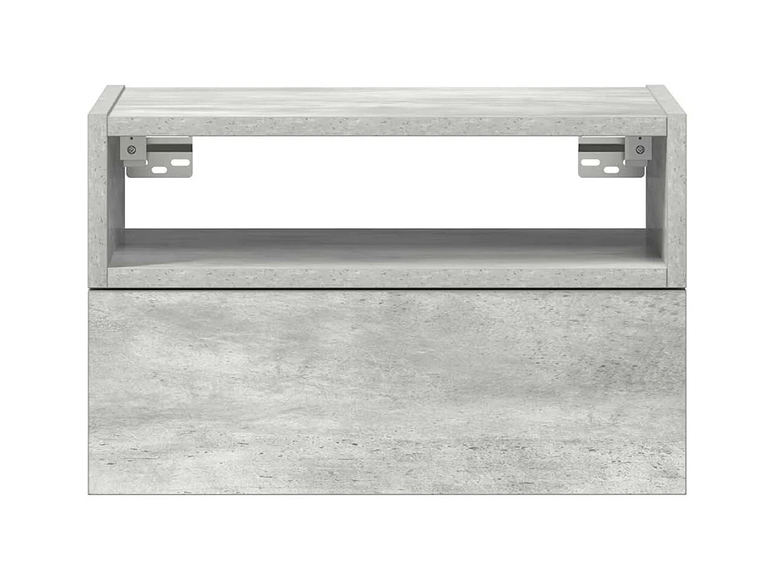 Mesa de cabeceira de parede 2 peças 45x26x28.5cm cinzento cimento