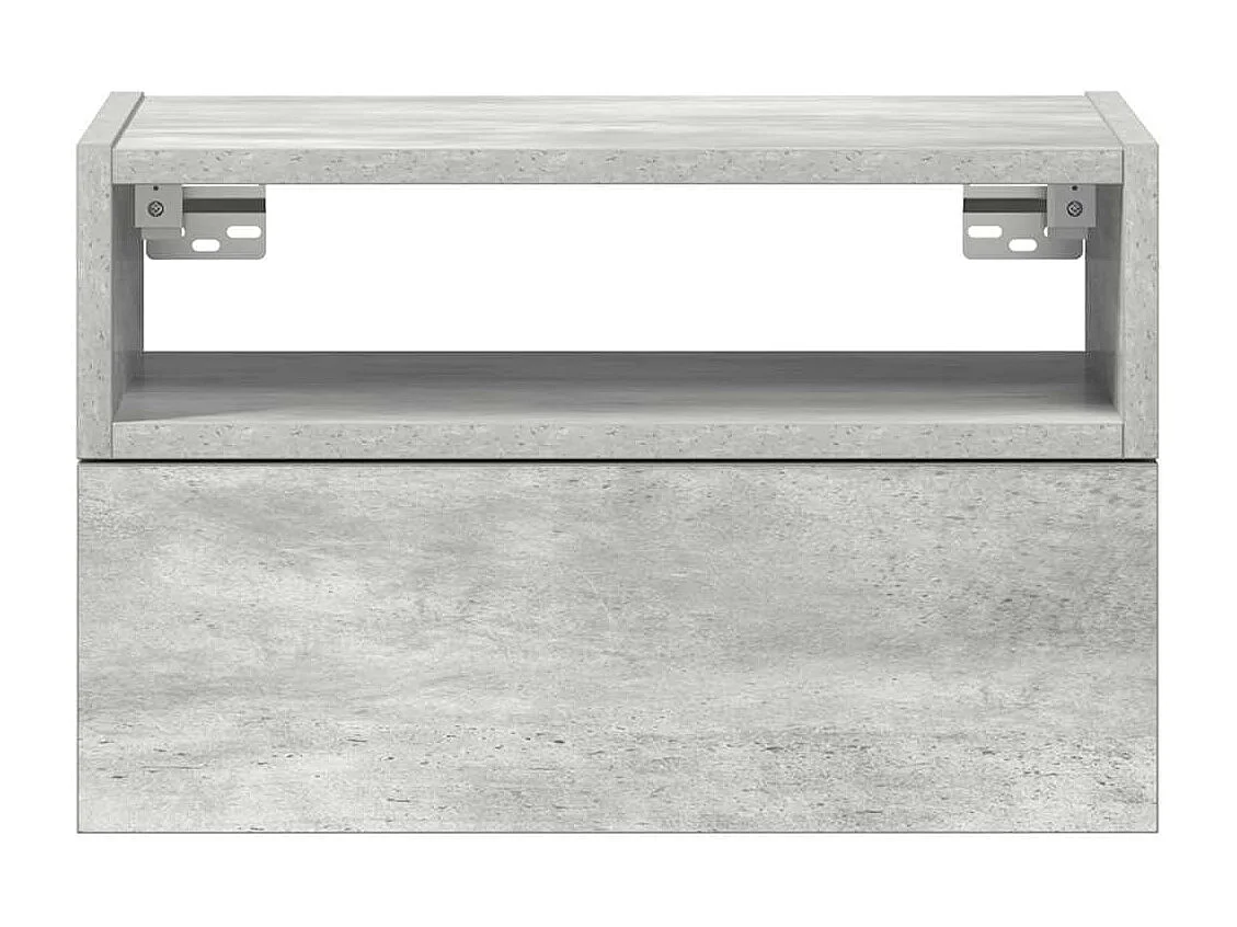 Mesitas de noche | Mesilla de noche de pared 2 uds gris hormigón 45x26x28,5 cm
