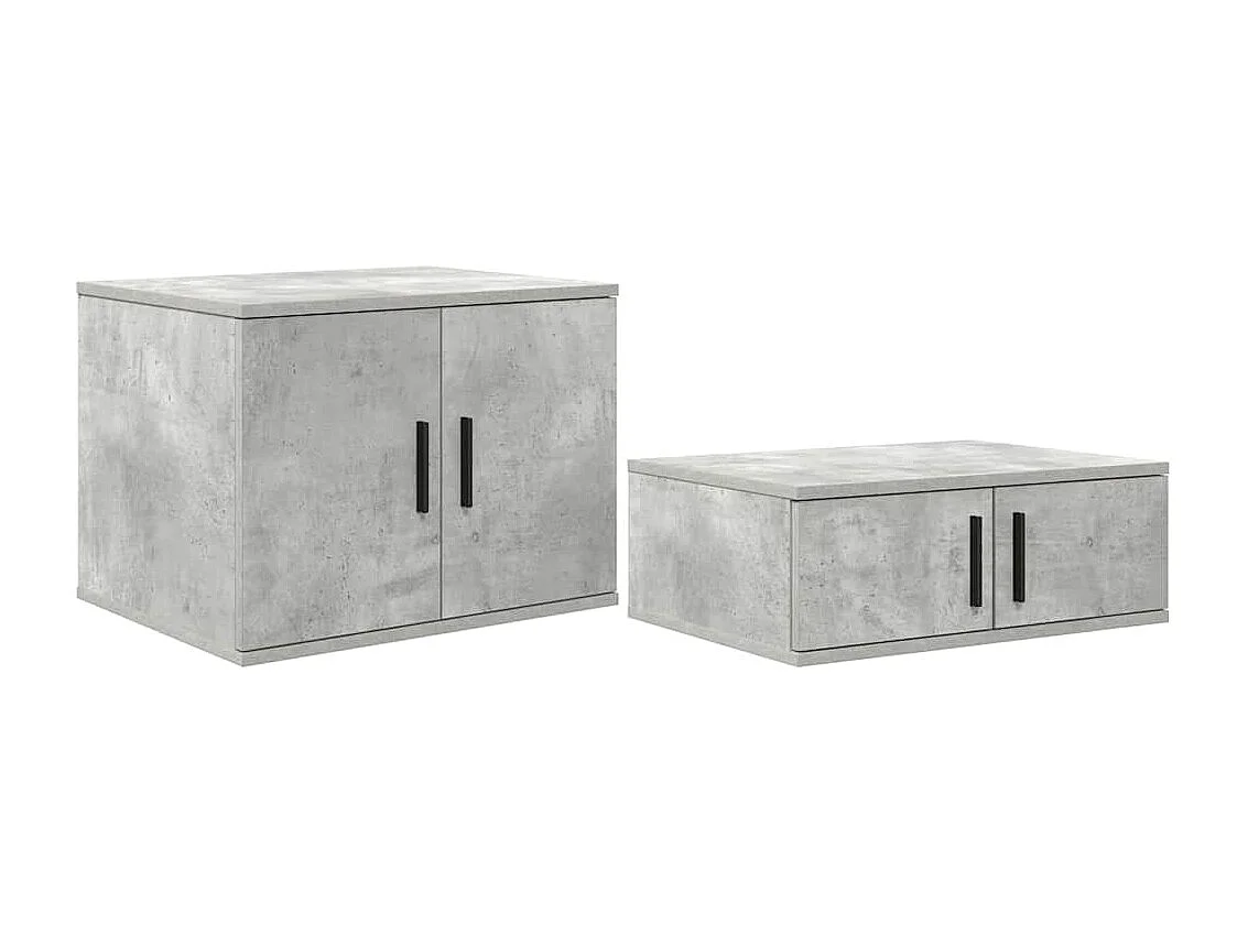 Armadio 2 pcs Grigio cemento 127x41x40 cm Legno multistrato SHL7887