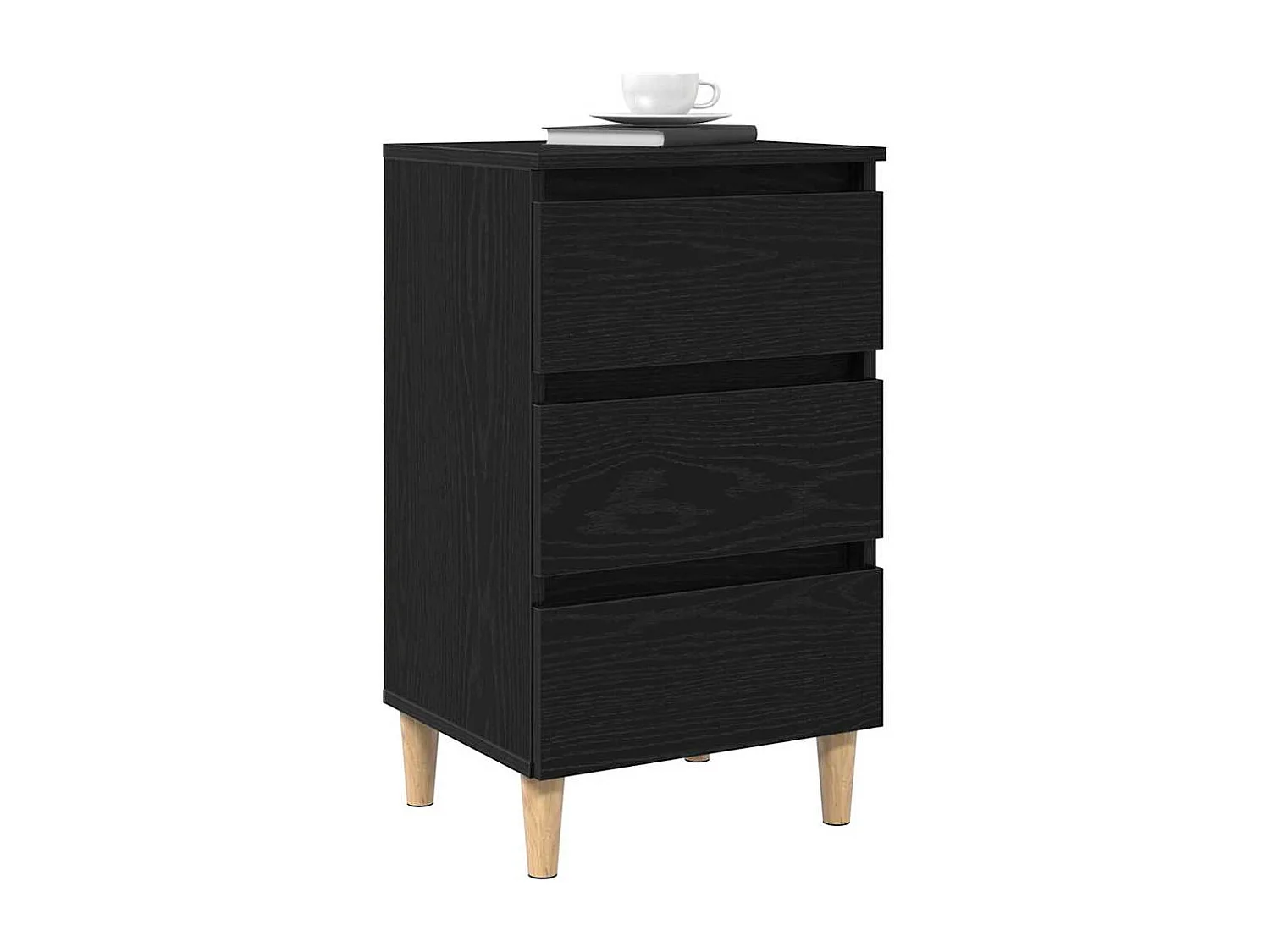 Nachttisch-Beistelltisch Schwarze Eiche 40 x 35 x 69 cm Holzwerkstoff SHL11330