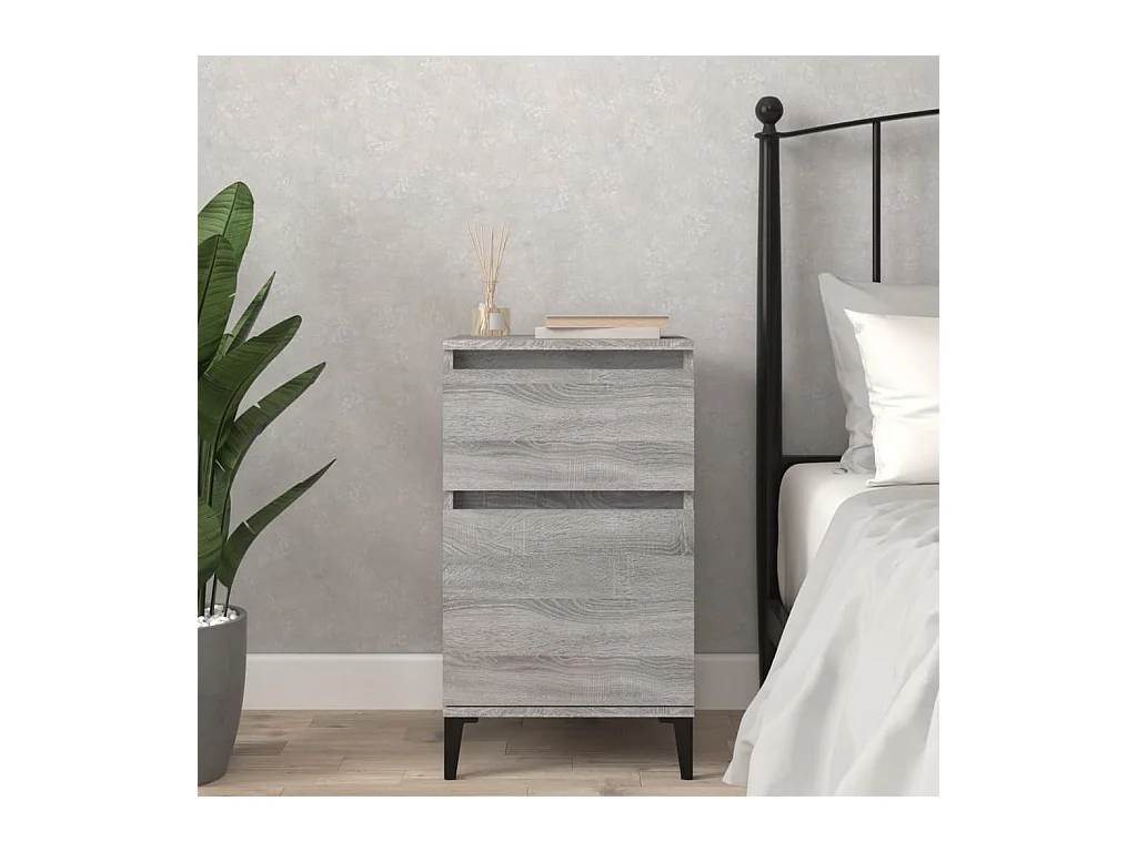 Mesita de noche | Mesilla de noche color gris sonoma 40x35x70 cm