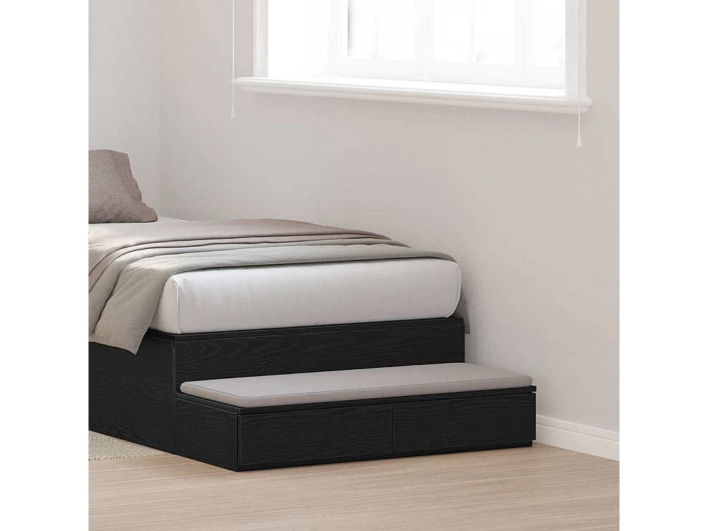 Cajones de cama con cajón Roble negro 75x36.5x16.5 cm