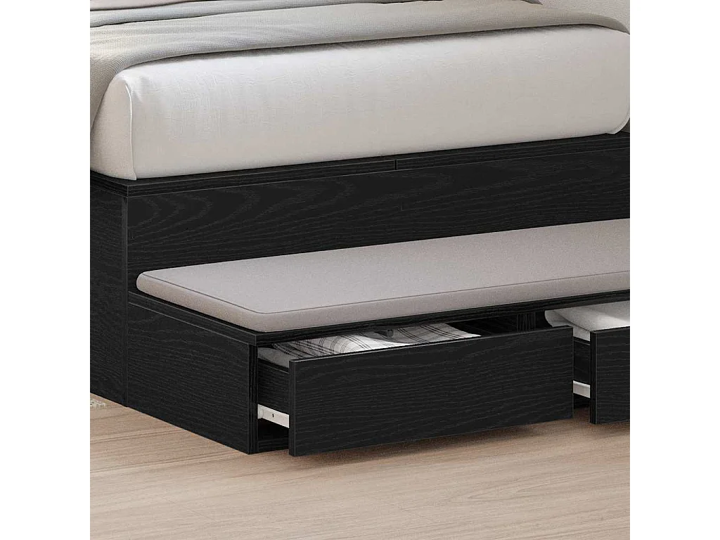 Cassetti per letto con cassetto Rovere Nero 75x36.5x16.5 cm SHL2520