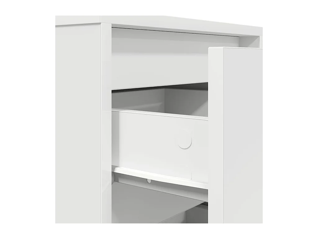 Table de chevet Étroite-Table d'appoint avec Éclairage LED blanc 38x34x65 cm