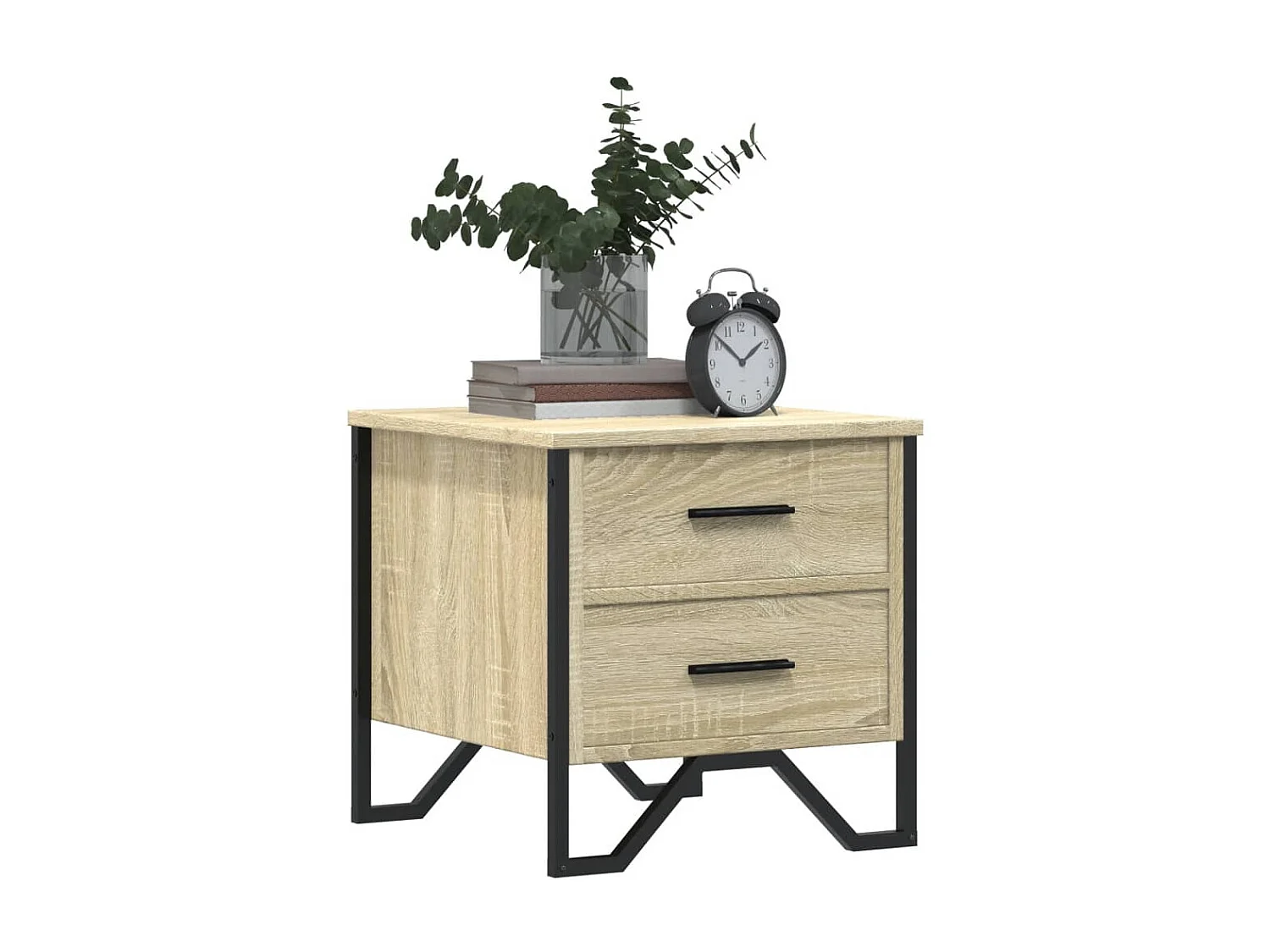 Nachttisch 2er Set-Beistelltisch-Nachttischkommode Sonoma-Eiche 40x41x40 cm Holzwerkstoff SHL83445