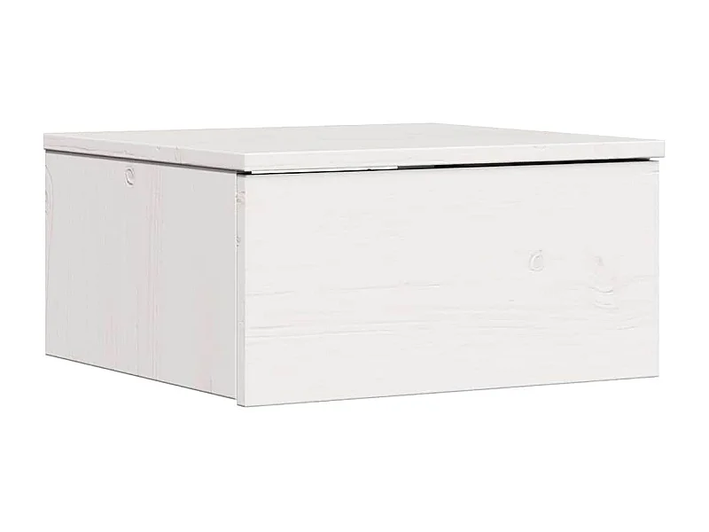 Mesa de Noche | Mesa auxiliar Blanco 37x35x18.5 cm Madera maciza de pino