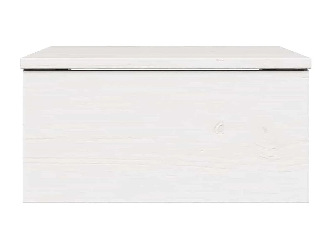 Mesa de Noche | Mesa auxiliar Blanco 37x35x18.5 cm Madera maciza de pino