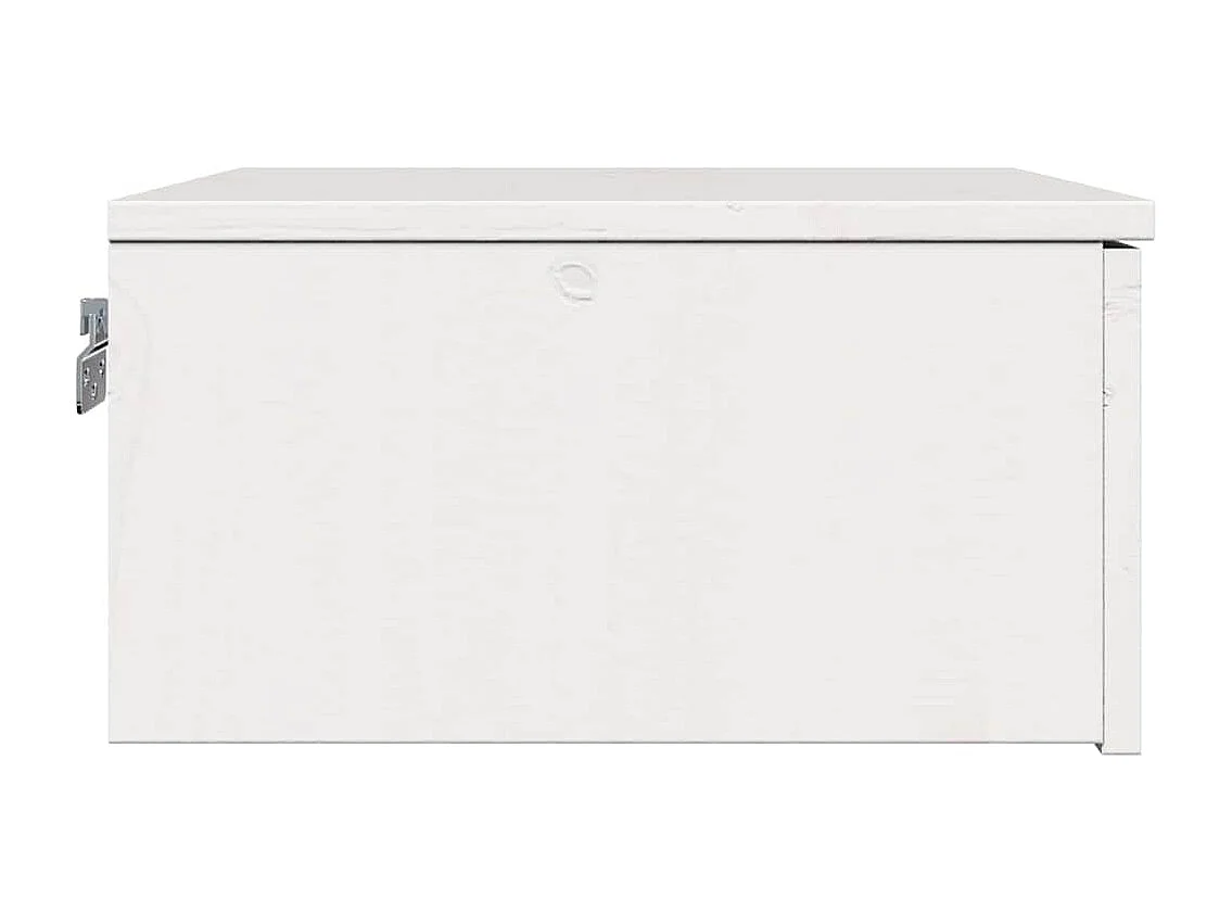 Mesa de Noche | Mesa auxiliar Blanco 37x35x18.5 cm Madera maciza de pino