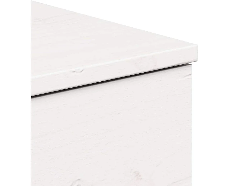 Mesa de Noche | Mesa auxiliar Blanco 37x35x18.5 cm Madera maciza de pino