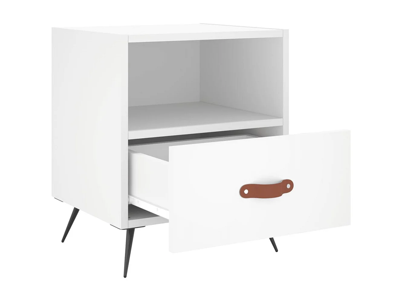 Nachttisch 2er Set-Beistelltisch-Nachttischkommode Weiß 40x35x47,5 cm Holzwerkstoff SHL70918