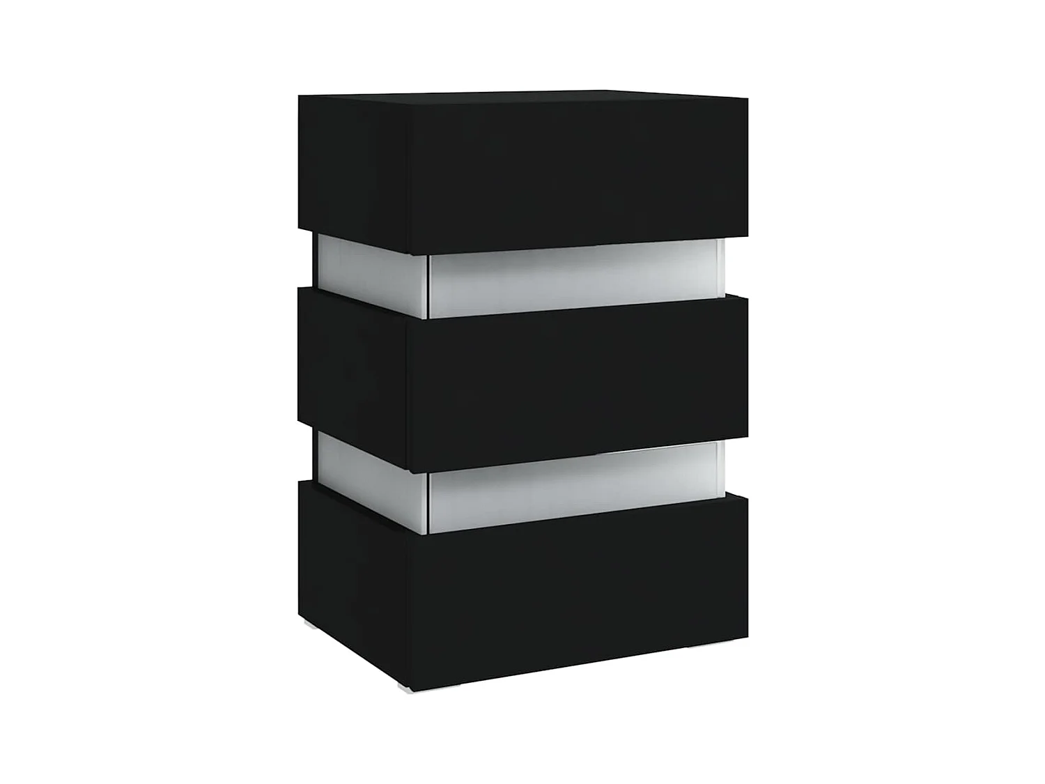 Mesita de noche | Mesilla de noche luz LED madera de ingeniería negra 45x35x67 cm