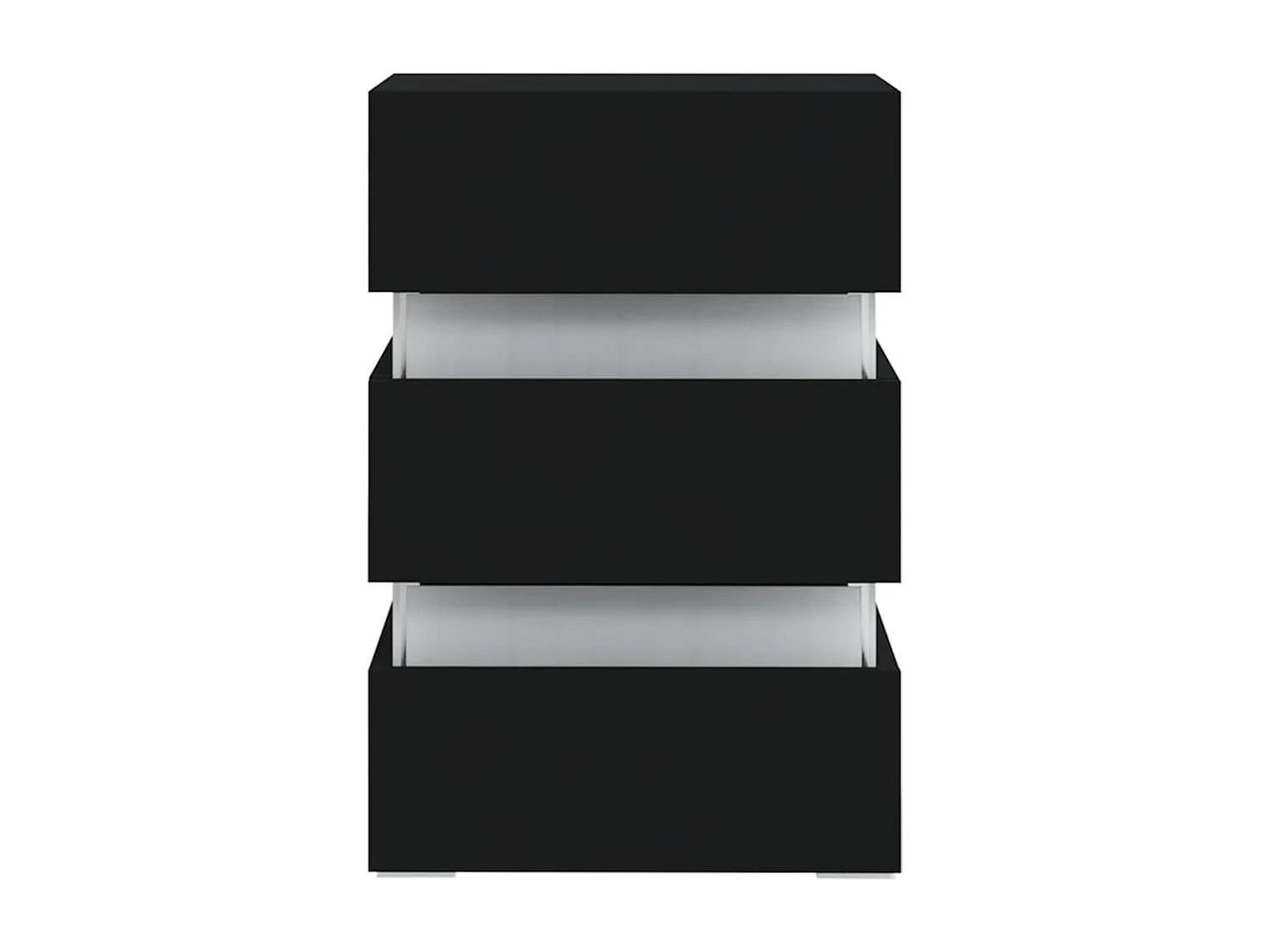 Mesita de noche | Mesilla de noche luz LED madera de ingeniería negra 45x35x67 cm