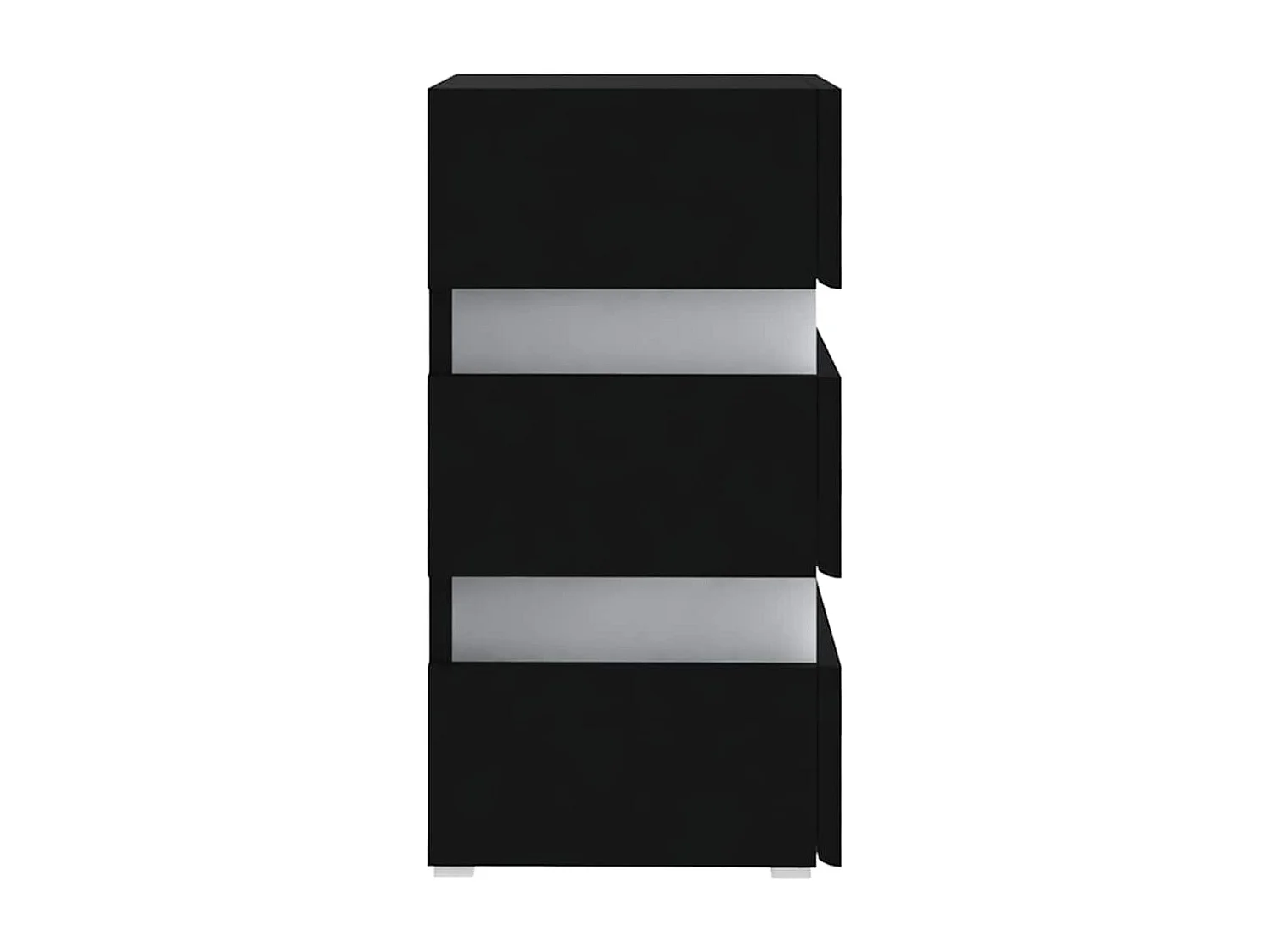 Mesita de noche | Mesilla de noche luz LED madera de ingeniería negra 45x35x67 cm