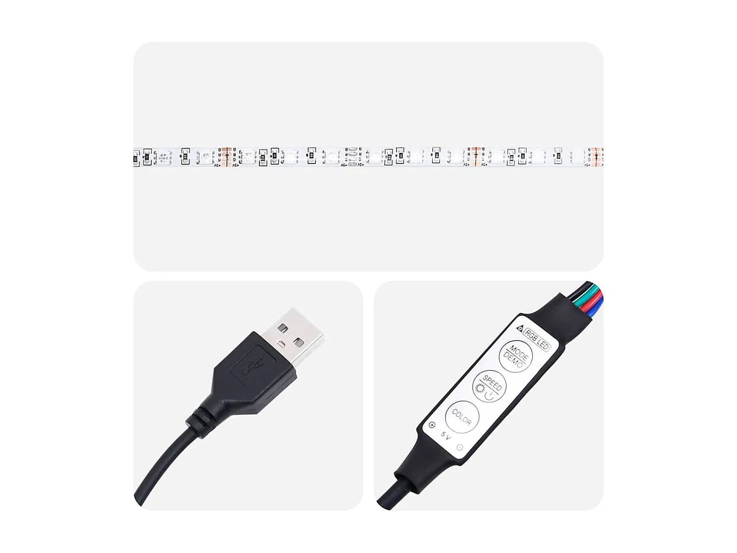 Mesita de noche | Mesilla de noche luz LED madera de ingeniería negra 45x35x67 cm